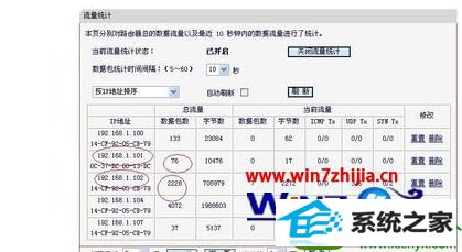 点击刷新 win10系统通过路由器查看每个电脑使用流量的操作方法