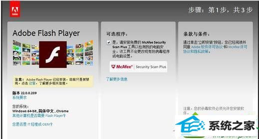 选择“adobe flash player” win10系统笔记本缓冲视频总是失败无法播放的解决方法